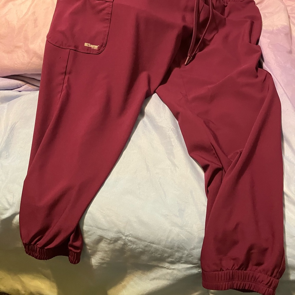 Burgundy Jogger Scrub Pants